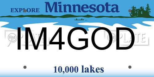 IM4GOD Minnesota License Plate