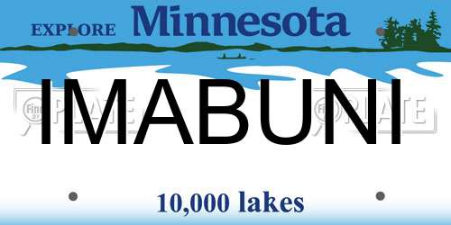 IMABUNI Minnesota License Plate