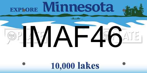 IMAF46 Minnesota License Plate