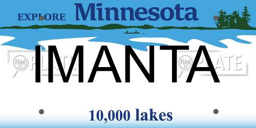 IMANTA Minnesota License Plate