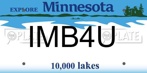 IMB4U Minnesota License Plate