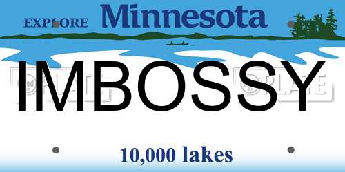IMBOSSY Minnesota License Plate