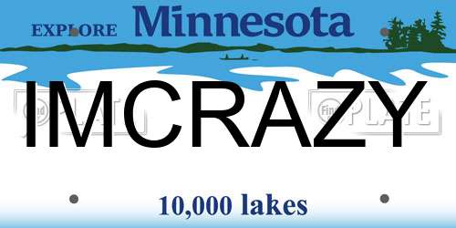 IMCRAZY Minnesota License Plate