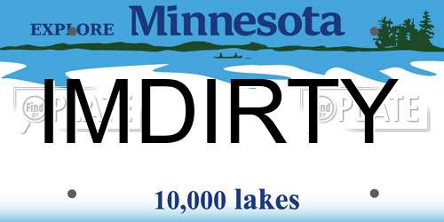 IMDIRTY Minnesota License Plate