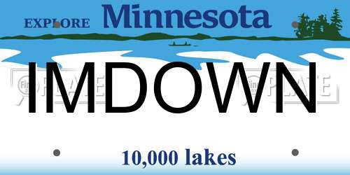 IMDOWN Minnesota License Plate