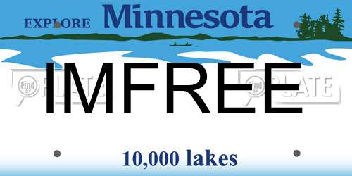 IMFREE Minnesota License Plate