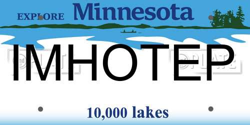 IMHOTEP Minnesota License Plate