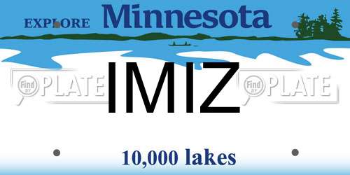 IMIZ Minnesota License Plate