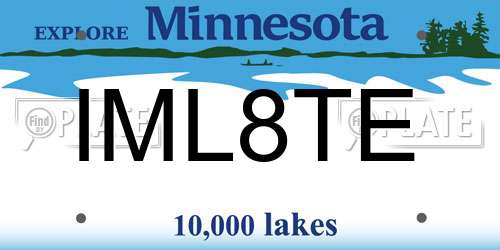 IML8TE Minnesota License Plate