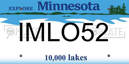 IMLO52 Minnesota License Plate