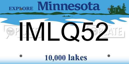 IMLQ52 Minnesota License Plate