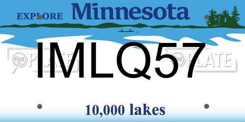 IMLQ57 Minnesota License Plate