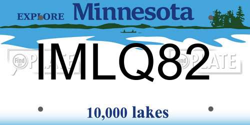 IMLQ82 Minnesota License Plate