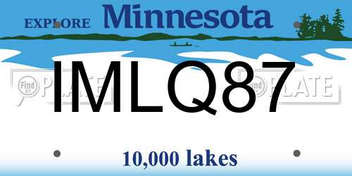 IMLQ87 Minnesota License Plate