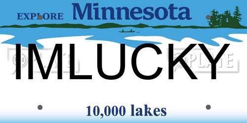 IMLUCKY Minnesota License Plate