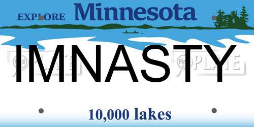 IMNASTY Minnesota License Plate
