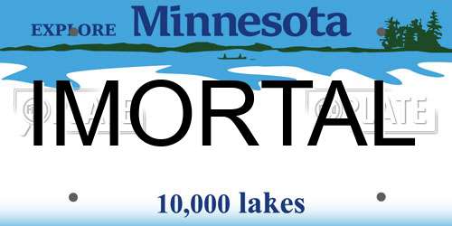 IMORTAL Minnesota License Plate