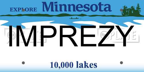 IMPREZY Minnesota License Plate