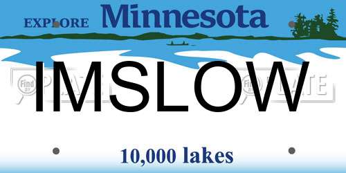 IMSLOW Minnesota License Plate