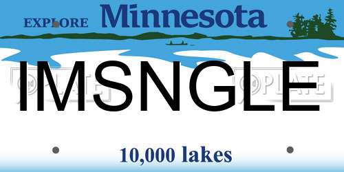 IMSNGLE Minnesota License Plate