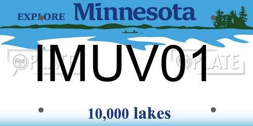 IMUV01 Minnesota License Plate