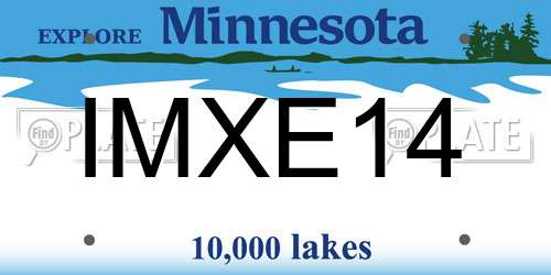 IMXE14 Minnesota License Plate
