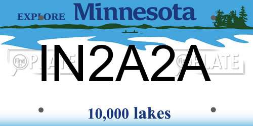 IN2A2A Minnesota License Plate