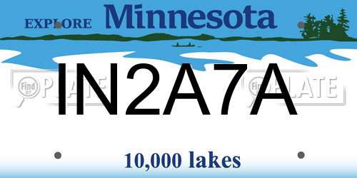 IN2A7A Minnesota License Plate