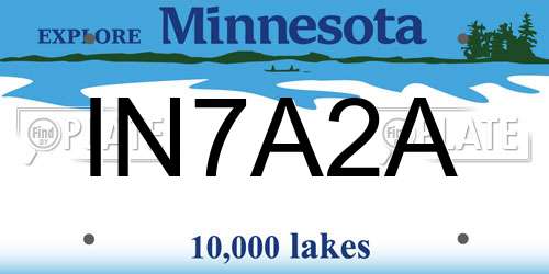 IN7A2A Minnesota License Plate