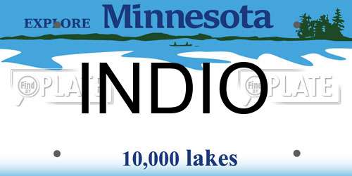 INDIO Minnesota License Plate