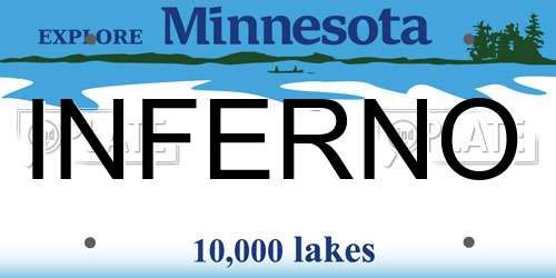 INFERNO Minnesota License Plate