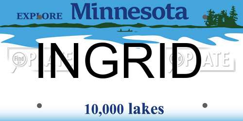INGRID Minnesota License Plate
