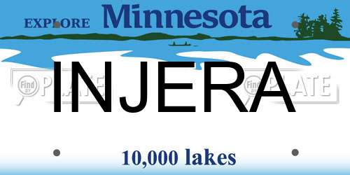 INJERA Minnesota License Plate