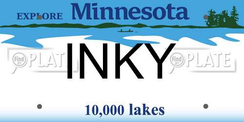 INKY Minnesota License Plate
