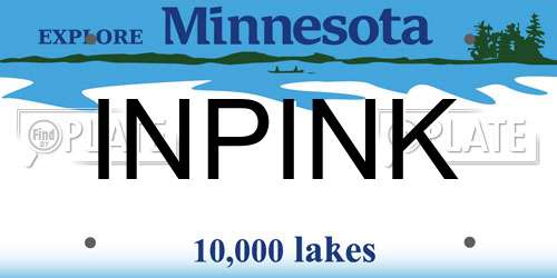 INPINK Minnesota License Plate