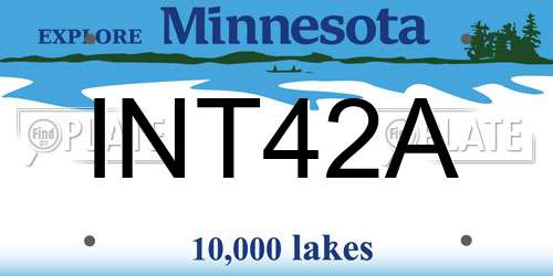 INT42A Minnesota License Plate