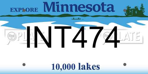 INT474 Minnesota License Plate