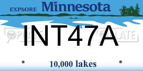 INT47A Minnesota License Plate