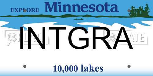 INTGRA Minnesota License Plate