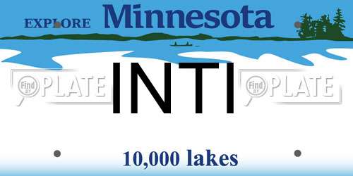 INTI Minnesota License Plate