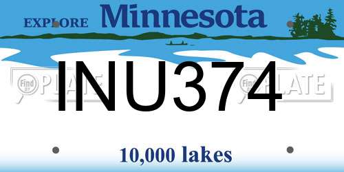 INU374 Minnesota License Plate