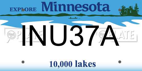 INU37A Minnesota License Plate