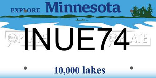 INUE74 Minnesota License Plate