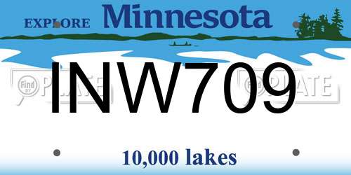 INW709 Minnesota License Plate