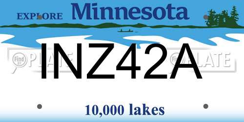 INZ42A Minnesota License Plate