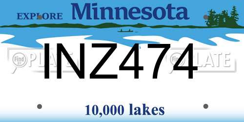 INZ474 Minnesota License Plate