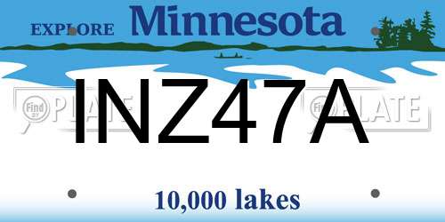 INZ47A Minnesota License Plate