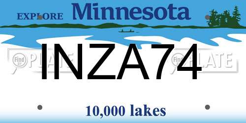 INZA74 Minnesota License Plate