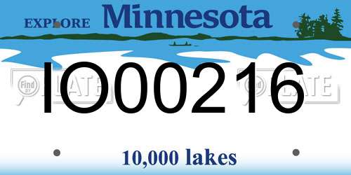 IO00216 Minnesota License Plate