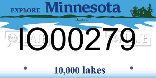 IO00279 Minnesota License Plate